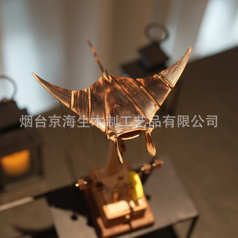 Factory Direct Sales of Stingray Handmade Wooden Desktop Ornaments, Home Birthday Gifts, Solid Wood Creative and Dynamic Toys